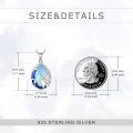 wholesale 925 Sterling Silver Blue Opal Mermaid Pendant Necklace for Women Ocean Wave Starfish  48 Chain Length-0-4