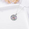 wholesale 925 Sterling Silver Mushroom & Tree of Life Abalone Shell Pendant Necklace-0-4