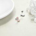 wholesale 925 Sterling Silver Rose Gold Fox Stud Earrings - Cute Lucky  for Women & Girls-0-3