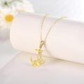 wholesale 14K Gold Anchor Pendant Necklace with Starfish and Rope Design for Women's-0-2