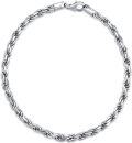 wholesale Sterling Silver Rope Chain Bracelet 2mm 4mm Lobster Clasp Italy 6 5 8 -0-0