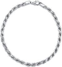 wholesale Sterling Silver Rope Chain Bracelet 2mm 4mm Lobster Clasp Italy 6 5 8 -7.0 Inches 4MM