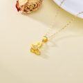 wholesale 18K Solid Gold & Diamond-Cut Butterfly Pendant Necklace, Hypoallergenic 18K Au750, Gift for Women-0-3