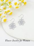 wholesale 925 Sterling Silver Celtic Knot Tree of Life Lotus Drop Earrings-0-3