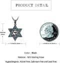 wholesale 925 Sterling Silver & Black Turquoise Star of David Pendant Necklace - Jewish  for Women-0-3