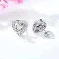 wholesale 925 Sterling Silver Birthstone Heart Stud Earrings Jewelry Gifts for Women-0-74