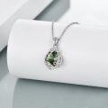 wholesale Rhodium Plated 925 Sterling Silver Moss Agate Bohemian Necklace with Filigree, Adjustable Chain, Gift Box-0-4