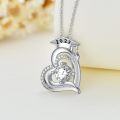 wholesale 925 Sterling Silver 2023 Graduation Cap & Diploma with Cubic Zirconia Heart Pendant Necklace for Women-0-3
