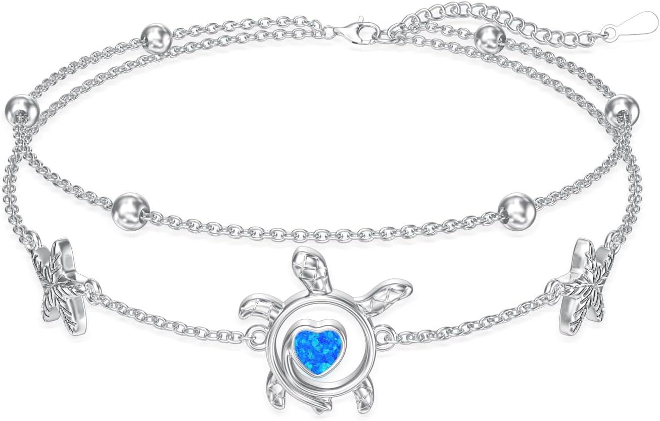  Sterling Silver Crystal Tree of Life Mushroom Frog Bracelet -Sea Turtle Bracelet