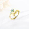 wholesale 925 Sterling Silver Faith Hope Love Adjustable Ring-0-1