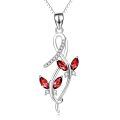 wholesale 925 Sterling Silver Pink Austrian Crystal Infinity Butterfly Pendant Necklace-0-14