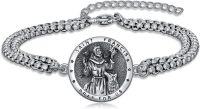 wholesale Sterling Silver St. Francis Bracelet  - Patron Saint of Animals Gift for Men & Women-A07-St Francis