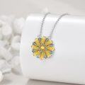 wholesale 925 Sterling Silver Gold Plated Dandelion Flower Pendant Necklace s for Women and Girls-0-2