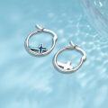 wholesale 925 Sterling Silver Abalone Shell Inlay Cross Design Huggie Hoop Earrings-0-4