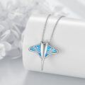 wholesale 925 Sterling Silver & Colorful Stone Stingray Pendant Necklace for Women, Cute Manta Ray Jewelry Gift-0-2