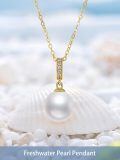 TOUPOP 14K Gold Freshwater Pearl Bow Heart Dolphin Pendant Necklace-0-1