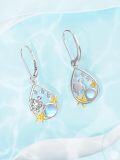 wholesale 925 Sterling Silver Turtle & Starfish Moonstone Drop Earrings Gifts for Her-0-2