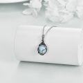 wholesale 925 Sterling Silver Metal Blue Larimar Octopus Claw Pendant Necklace for Women-0-3