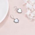 wholesale 925 Sterling Silver Heart-Shaped White Fire Opal Leverback Dangle Earrings-0-2