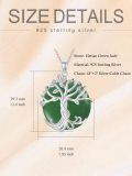 wholesale 925 Sterling Silver Tree Of Life Pendant Necklace Wholesale With Green Gemstone-0-85