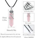 wholesale 925 Sterling Silver Pink Rose Quartz Flower Crystal Pendant Necklace-0-4