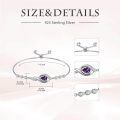 TOUPOP Sterling Silver Alexandrite June Birthstone Infinity Love Bracelet-0-5