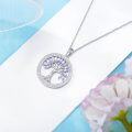 wholesale 925 Sterling Silver Tree of Life Birthstone Necklace with Gemstones-0-2