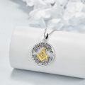 wholesale 925 Sterling Silver Masonic Symbol Pendant Necklace for Men/Women Gifts-0-1