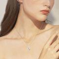 wholesale 925 Sterling Silver Opal Triple Hearts Pendant Necklace for Women Romantic -0-3