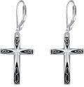 wholesale 925 Sterling Silver Celtic Knot Cross Dangle Drop Earrings for Women-0-0