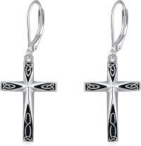 wholesale 925 Sterling Silver Celtic Knot Cross Dangle Drop Earrings for Women-Celtic Knot