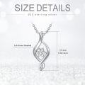 wholesale 925 Sterling Silver Flower Shape Cubic Zirconia Twist Pendant Necklace for Women-0-4
