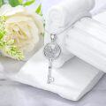 wholesale Sterling Silver Diamond Birth Flower Key Necklace for Women-0-18