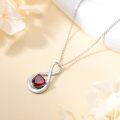 wholesale TOUPOP January Birthstone Necklace For Women Garnet Necklace Pendant 925 Sterling Silver Infinity Love Moon Jewelry Birthday Christmas Gifts For Women Mom Wife Girlfriend -0-4