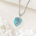 wholesale 925 Sterling Silver Turquoise Dragon Shield Pendant Necklace  for Women and Men-0-1