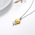 wholesale 14K Gold Yellow Crystal Sunflower Pendant Necklace for Women - My Sunshine-0-4