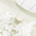 wholesale Sterling Silver Amethyst Butterfly Necklace for Women Crystal Pendant Gift-0-3