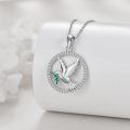 wholesale 925 Sterling Silver Dove with Olive Branch Pendant Necklace for Women-0-2