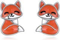 wholesale 925 Sterling Silver Fox Stud Earrings -Fox