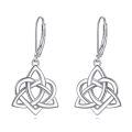wholesale 925 Sterling Silver Celtic Knot Triquetra Drop Earrings Platinum Plated Lever Back-0-0