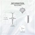 wholesale 925 Sterling Silver Heart and Cross Pendant Necklace with Cubic Zirconia - Godmother Gifts for Mother's Day-0-3
