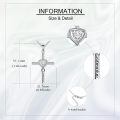 wholesale 925 Sterling Silver Heart and Cross Pendant Necklace with Cubic Zirconia - Godmother Gifts for Mother's Day-0-3
