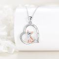 wholesale 925 Sterling Silver Chihuahua Dog Heart-Shaped Pendant Necklace for Women-0-4