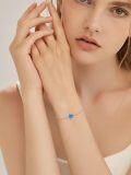 wholesale 925 Sterling Silver Blue Opal Sea Turtle Bracelet for Women-0-4