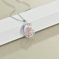 wholesale 925 Sterling Silver Metal Stone Sisters Moon Pendant Necklace  for Sister-in-Law-0-2