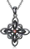 wholesale 925 Sterling Silver Black Onyx Celtic Knot Pendant Necklace Witch's Knot Jewelry for Women Gifts-0-0