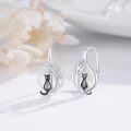 wholesale 925 Sterling Silver Cat Tree of Life Leverback Hoop Earrings-0-2