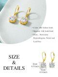 TOUPOP 14K Gold Moss Agate Moissanite Drop Dangle Earrings-0-4