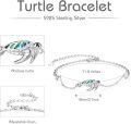 wholesale 925 Sterling Silver Abalone Shell Sea Turtle Charm Bracelet Adjustable s for Women-0-5