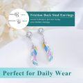 wholesale 925 Sterling Silver Feather Drop Dangle Earrings with Colorful Enamel and CZ Stones Minimalist Jewelry for Women Girls Gifts-0-1
